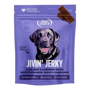 NUTRISOURCE DOG JIVIN JERKY TREAT LAMB, BEEF, KANGAROO 4OZ {L+1x} 131266