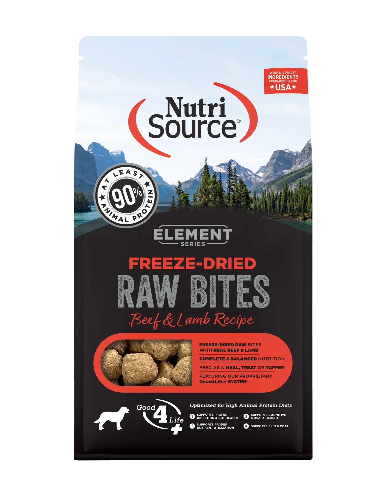 NutriSource Element Freeze Dried Raw Bites Dry Dog Food Beef & Lamb 10 oz