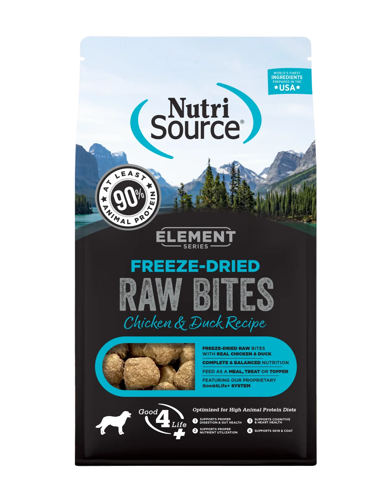 NutriSource Element Freeze Dried Raw Bites Dry Dog Food Chicken & Duck 10 oz