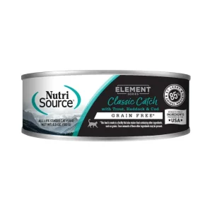 NutriSource Element Series Classic Catch Grain-Free Wet Cat Food - Trout, Haddock, Cod, Tuna and Salmon, 5.5 oz each, Case of 12