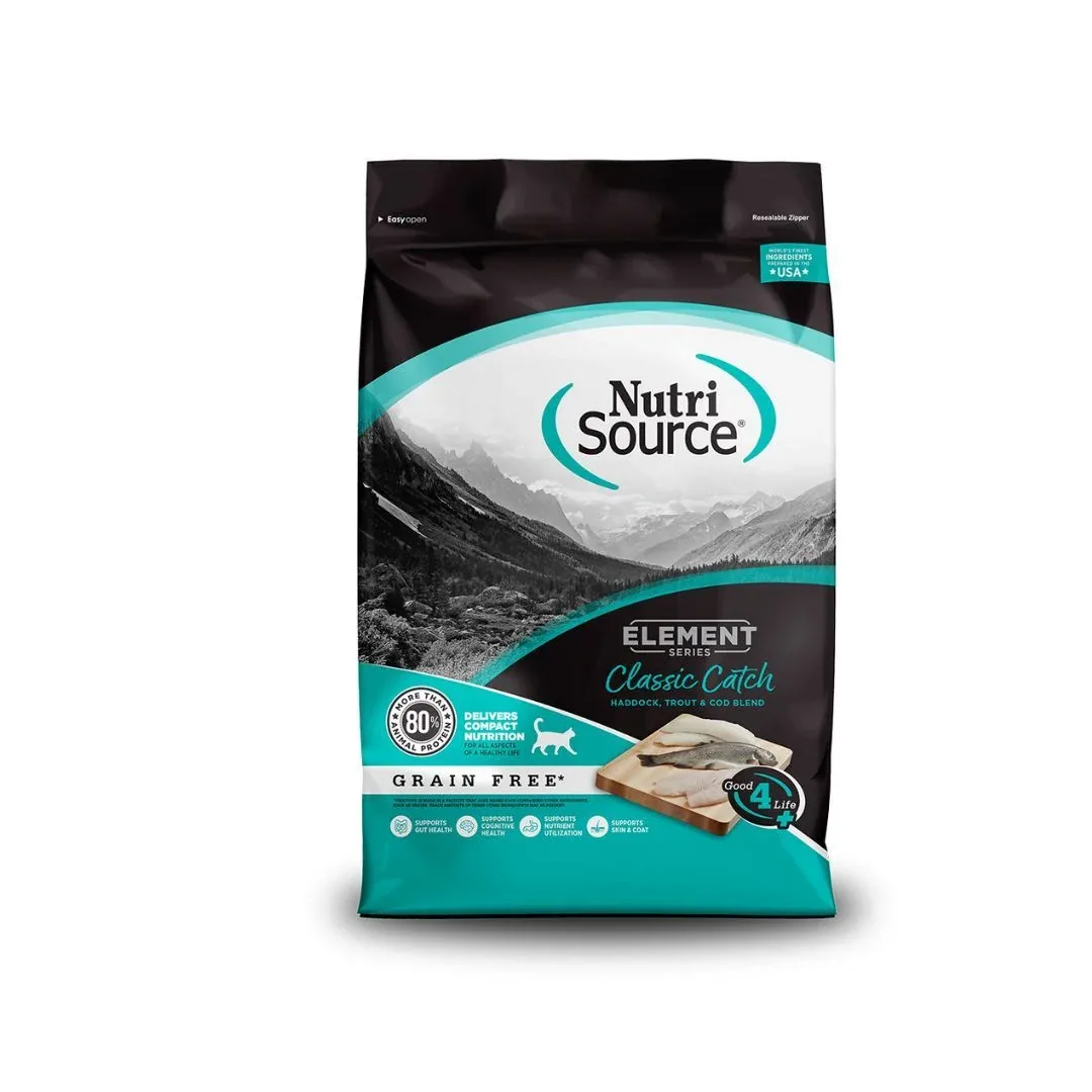 NutriSource Element Series Grain-Free Dry Cat Food Classic Catch 4 lb