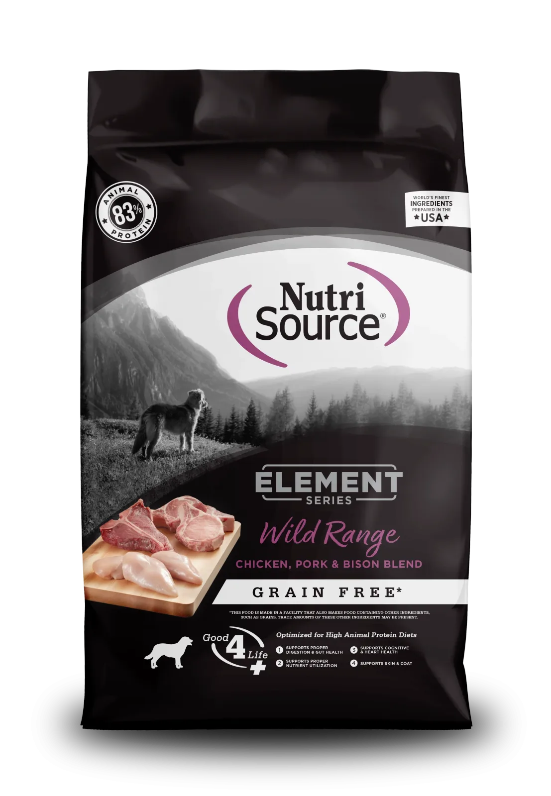 NutriSource Element Series Grain Free Dry Dog Food Wild Range 4 lb