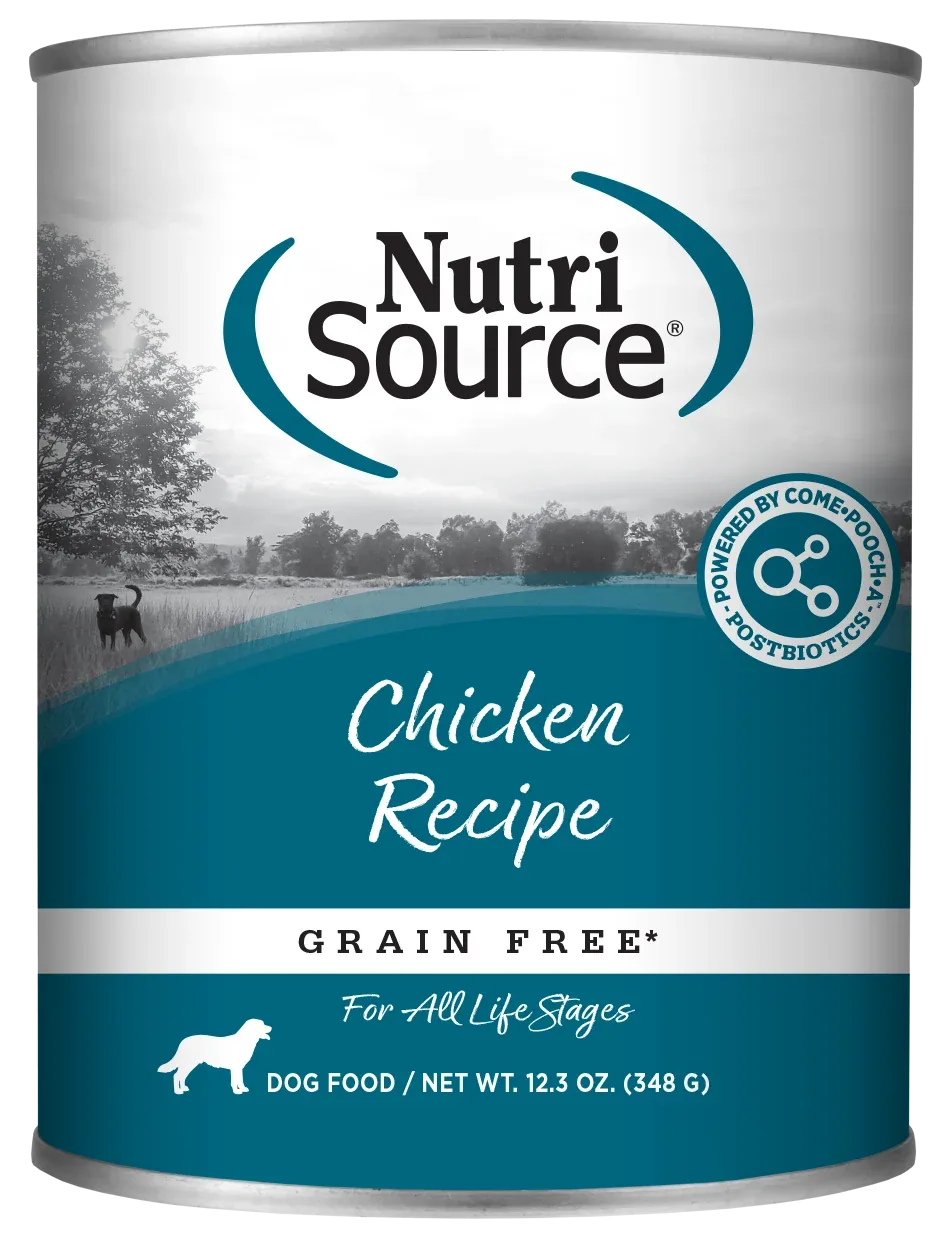 NutriSource Grain Free Canned Dog Food Chicken 12ea/12.3 oz