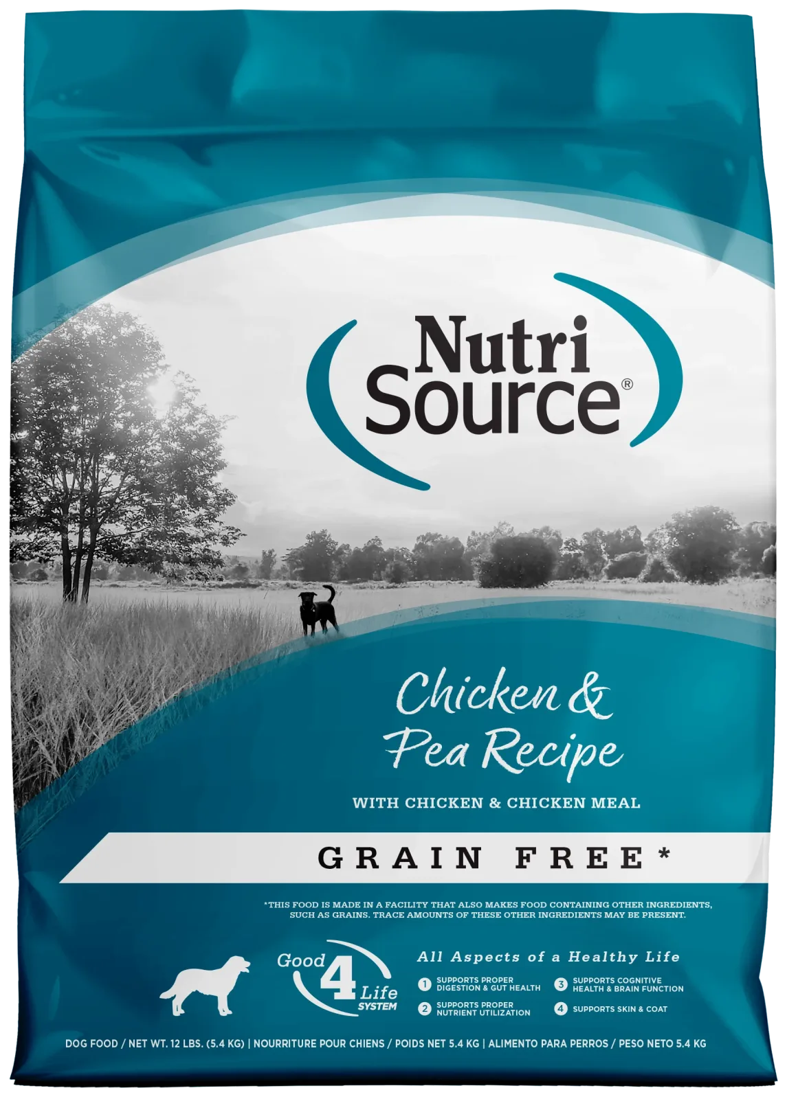 NutriSource Grain Free Dry Dog Food Chicken & Peas 12 lb