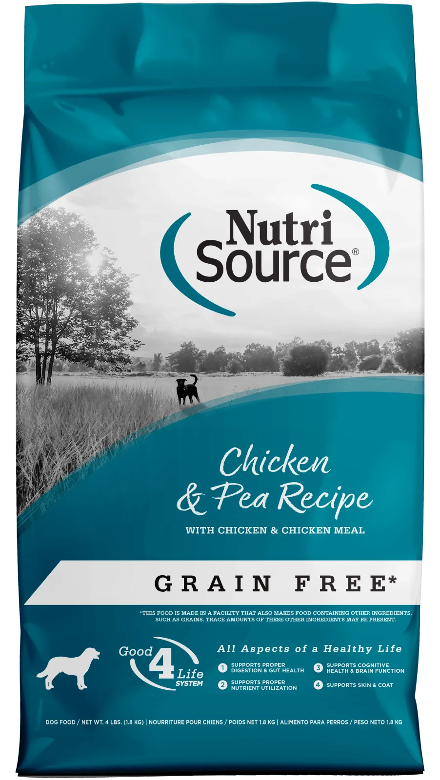 NutriSource Grain Free Dry Dog Food Chicken & Peas 4 lb