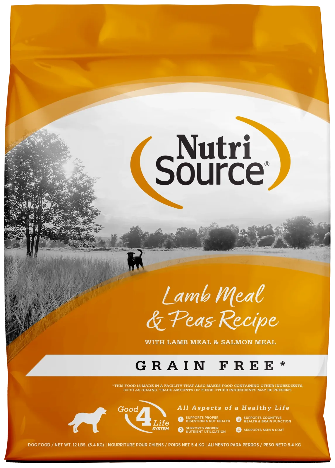 NutriSource Grain Free Dry Dog Food Lamb Meal & Peas 12 lb