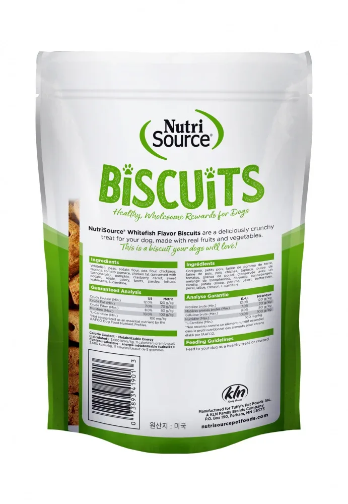 NutriSource Grain Free Whitefish Biscuits Dog Treats - Image 2