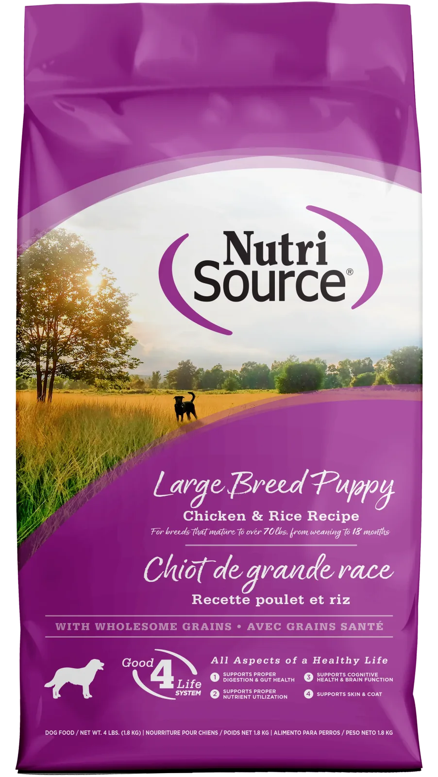 NutriSource Large Breed Puppy Dry Dog Food Chicken & Rice 4 lb