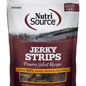Nutrisource Prairie Select Jerky Strips 90% Quail, Duck, & Chicken Grain Free Treats