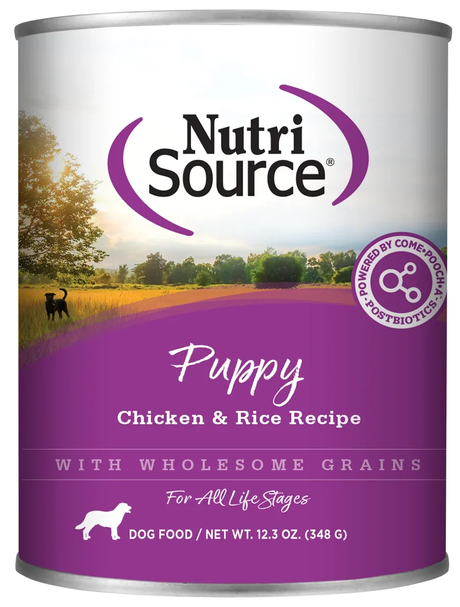 NutriSource Puppy Canned Dog Food Chicken & Rice 12ea/12.3 oz