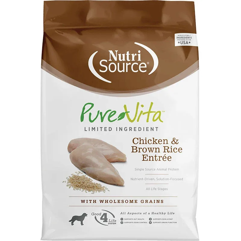 NutriSource Pure Vita Chicken & Brown Rice 25lb {L+1x}
