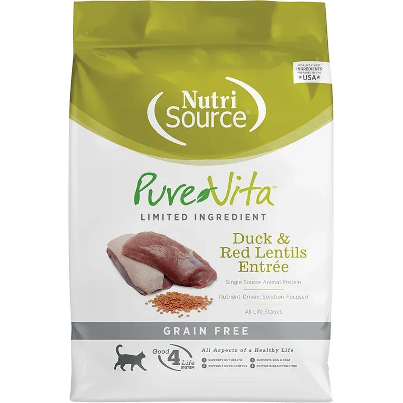 NutriSource Pure Vita Duck & Lentils Cat Food 4lb {L+1x}