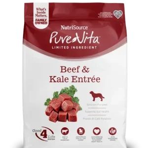 NutriSource PureVita LID Dry Dog Food Beef & Kale 25 lb