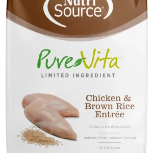 NutriSource PureVita LID Dry Dog Food Chicken & Brown Rice Entrée 4 lb