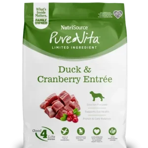 NutriSource PureVita LID Dry Dog Food Duck & Cranberry 25 lb