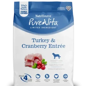 NutriSource PureVita LID Dry Dog Food Turkey & Cranberry 12 lb