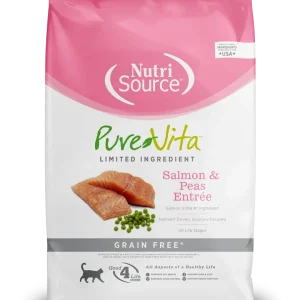 NutriSource PureVita LID Grain Free Dry Cat Food Salmon & Peas Entrée 4 lb