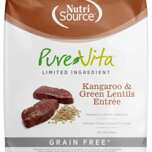 NutriSource PureVita LID Grain Free Dry Dog Food Kangaroo & Green Lentils Entrée 12 lb