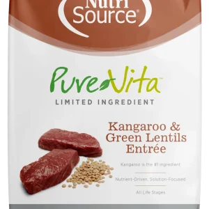 NutriSource PureVita LID Grain Free Dry Dog Food Kangaroo & Green Lentils Entrée 4 lb