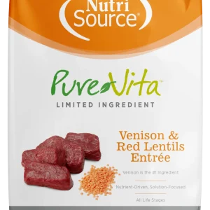 NutriSource PureVita LID Grain Free Dry Dog Food Venison & Red Lentils Entrée 4 lb
