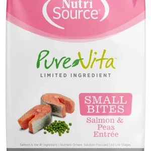 NutriSource PureVita LID Grain Free Small Bites Dry Dog Food Salmon & Peas 4 lb