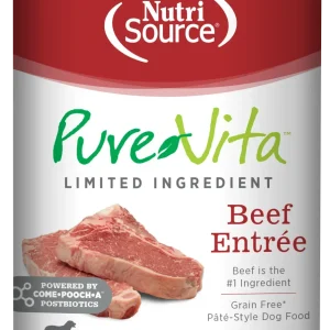 NutriSource PureVita LID Pate Grain Free Wet Dog Food Beef Entrée 12ea/12.3 oz