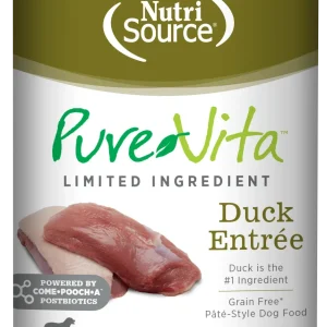 NutriSource PureVita LID Pate Grain Free Wet Dog Food Duck Entrée 12ea/12.3 oz