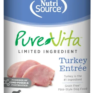 NutriSource PureVita LID Pate Grain Free Wet Dog Food Turkey Entrée 12ea/12.3 oz