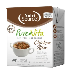NutriSource PureVita LID Wet Dog Food Chicken Stew 12ea/12.5 oz