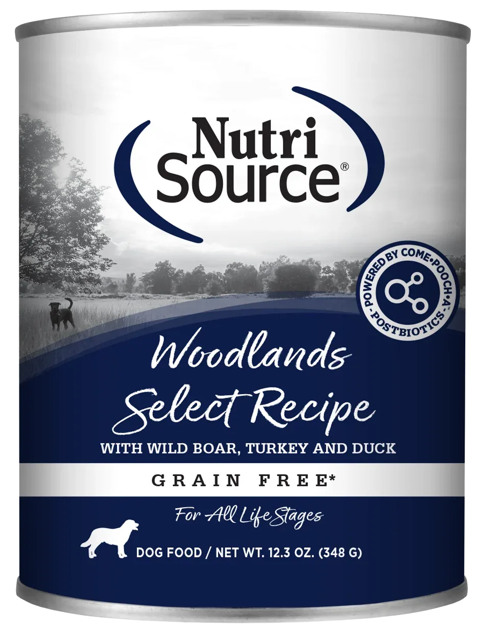 NutriSource Select Recipe Grain Free Canned Dog Food Woodlands Select 12ea/12.3 oz
