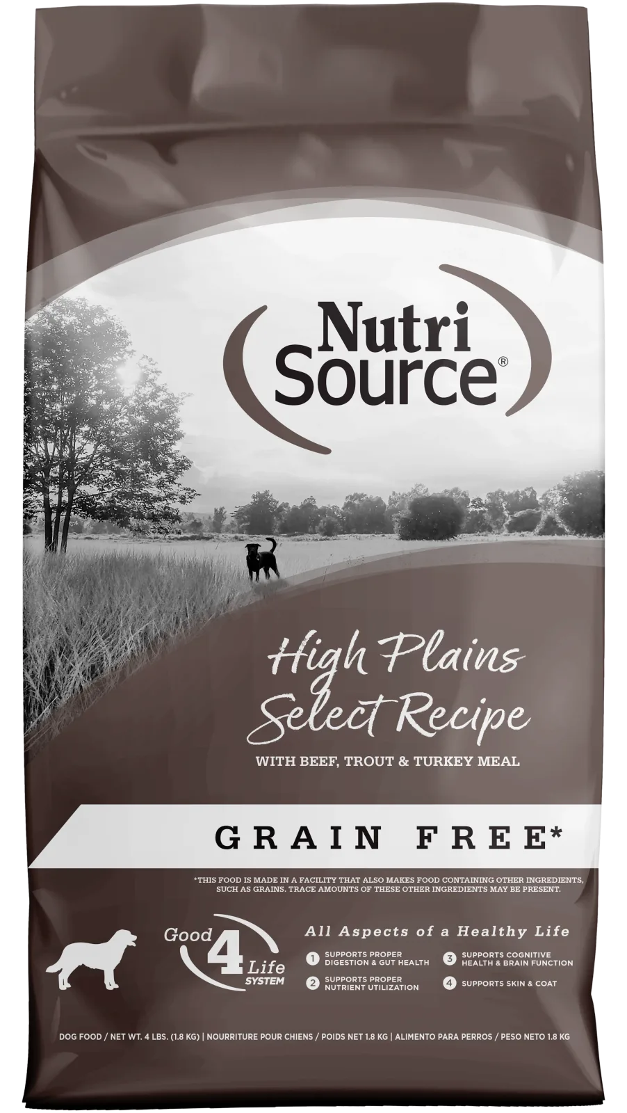 NutriSource Select Recipe Grain Free Dry Dog Food High Plains Select 4 lb