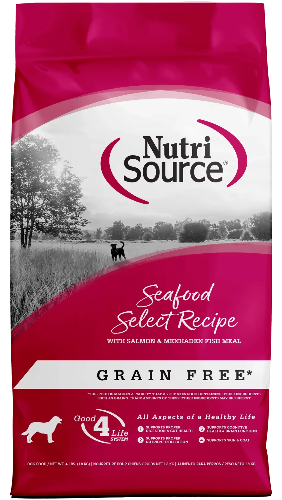 NutriSource Select Recipe Grain Free Dry Dog Food Seafood Select 4 lb