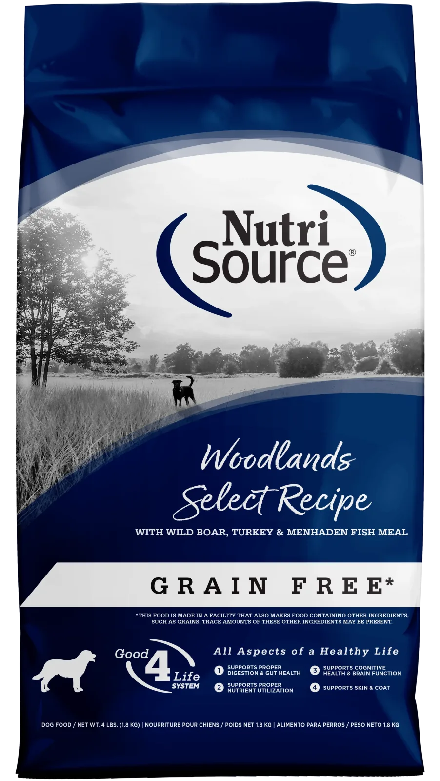 NutriSource Select Recipe Grain Free Dry Dog Food Woodlands Select 4 lb