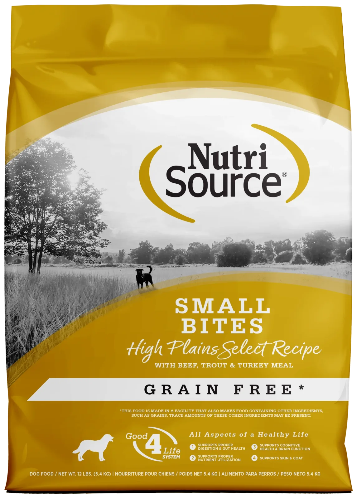 NutriSource Select Recipe Small Bites Grain Free Dry Dog Food High Plains Select 12 lb