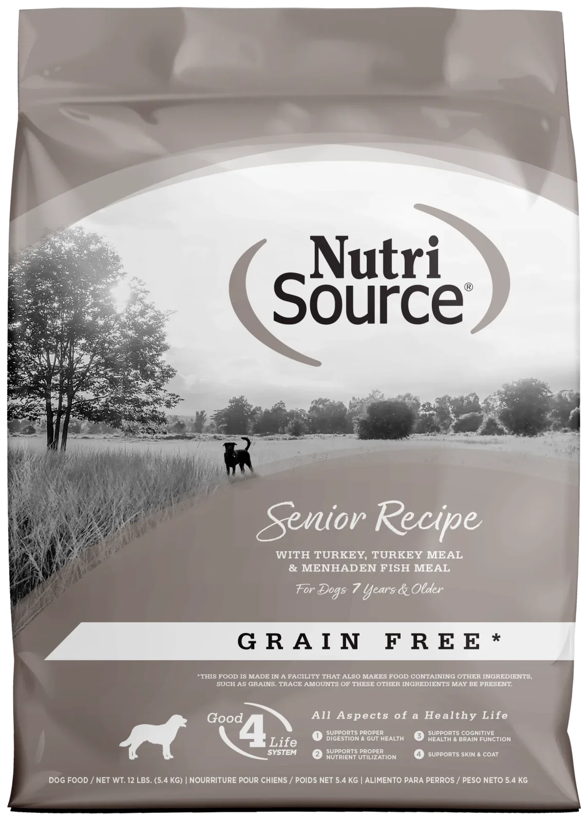NutriSource Senior Grain Free Dry Dog Food Turkey 12 lb