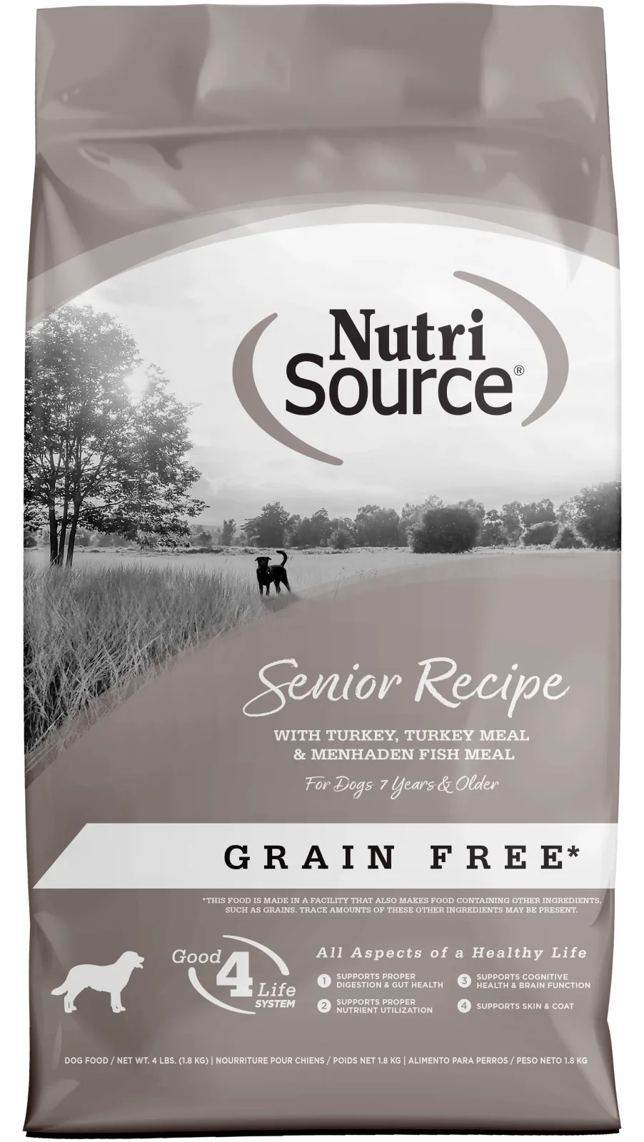 NutriSource Senior Grain Free Dry Dog Food Turkey 4 lb