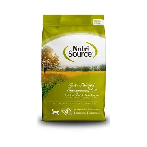 NutriSource Senior Weight Management Dry Cat Food Chicken Meal & Peas 16 lb - Image 2