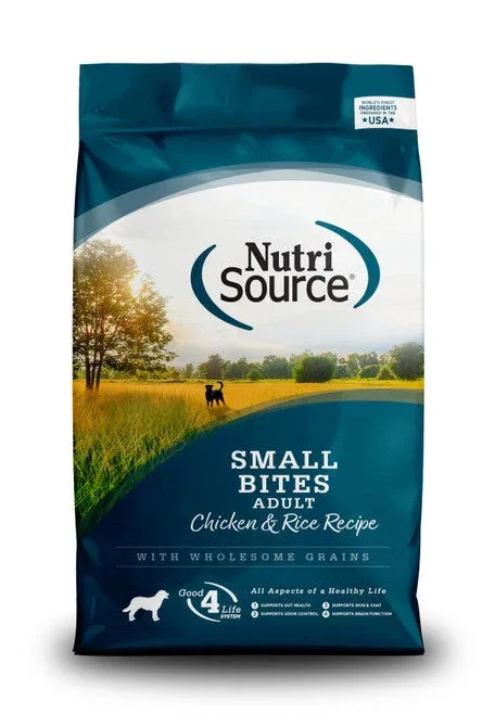 NutriSource Small Bites Adult Chicken and Rice Dog Food 4 lb - Image 2