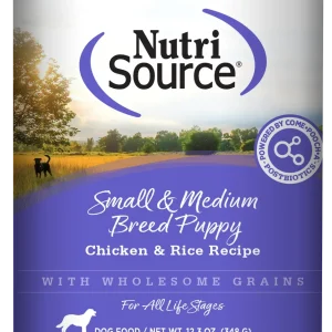 NutriSource Small & Medium Breed Puppy Canned Dog Food Chicken & Rice 12ea/12.3 oz