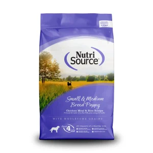 NutriSource Small & Medium Breed Puppy Dry Dog Food Chicken & Rice 26 lb