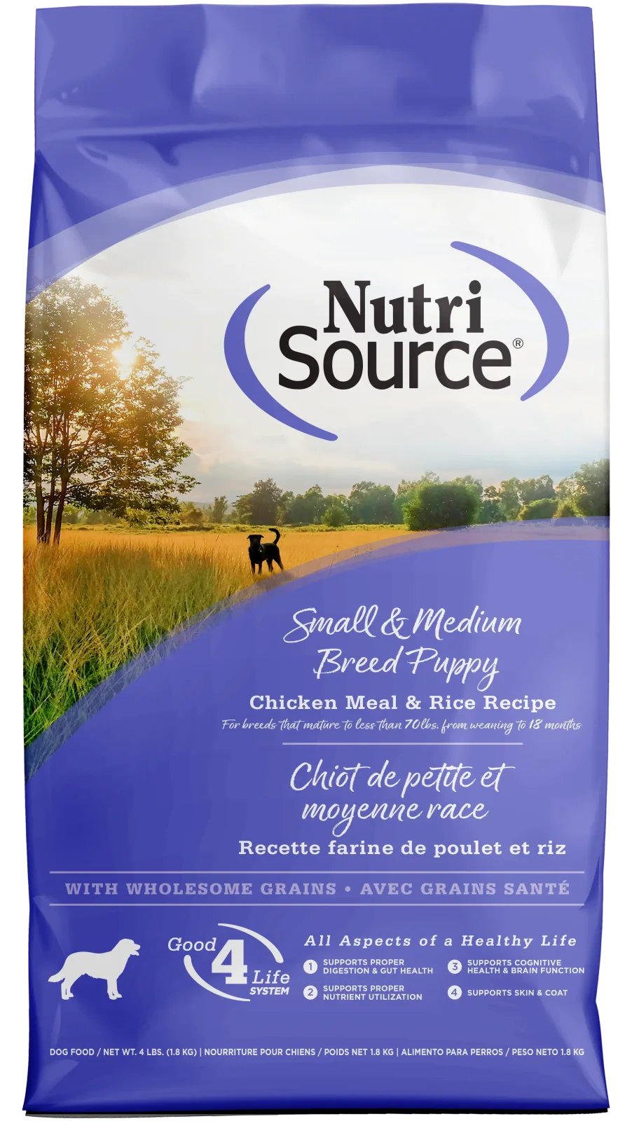NutriSource Small & Medium Breed Puppy Dry Dog Food Chicken & Rice 4 lb