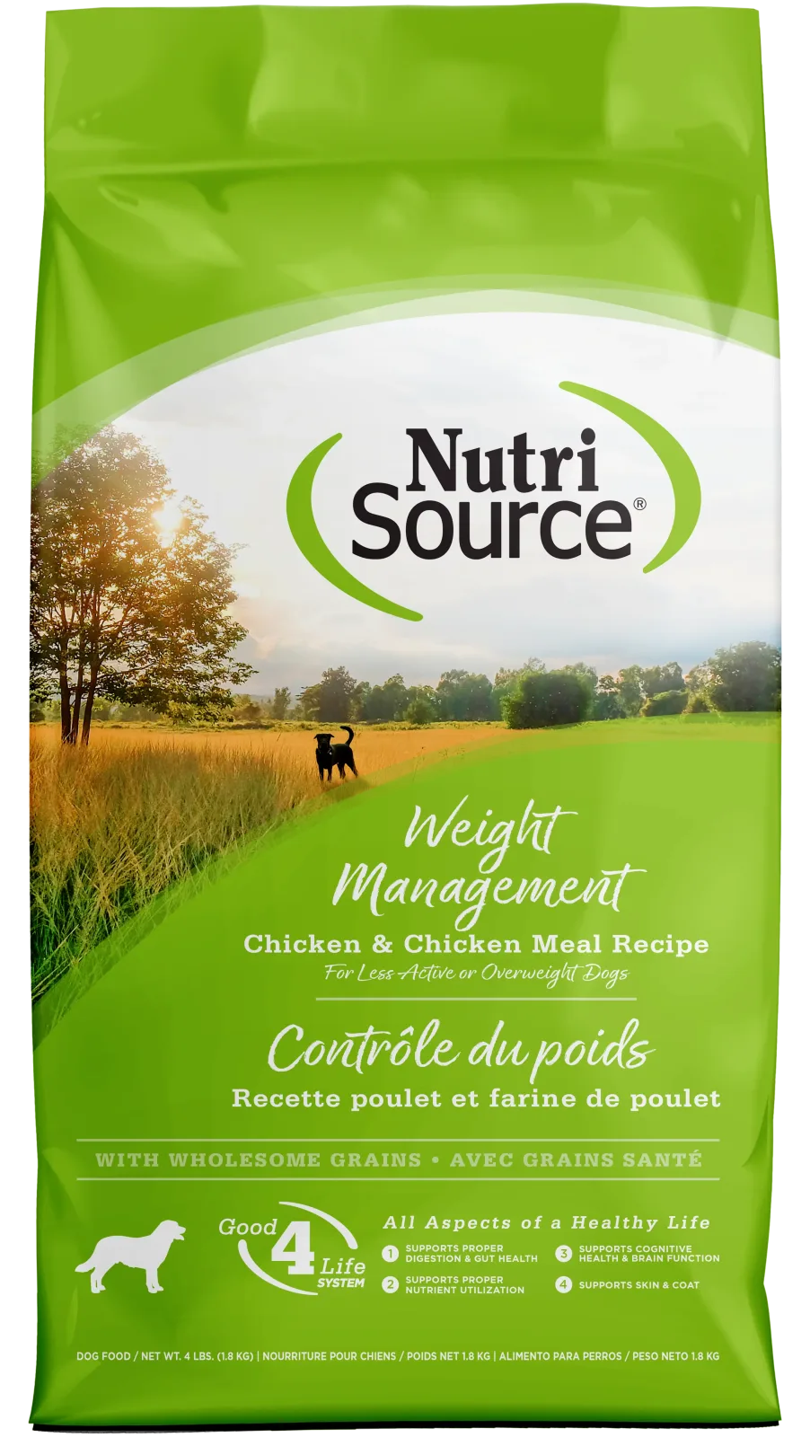 NutriSource Weight Management Dry Dog Food Chicken 4 lb