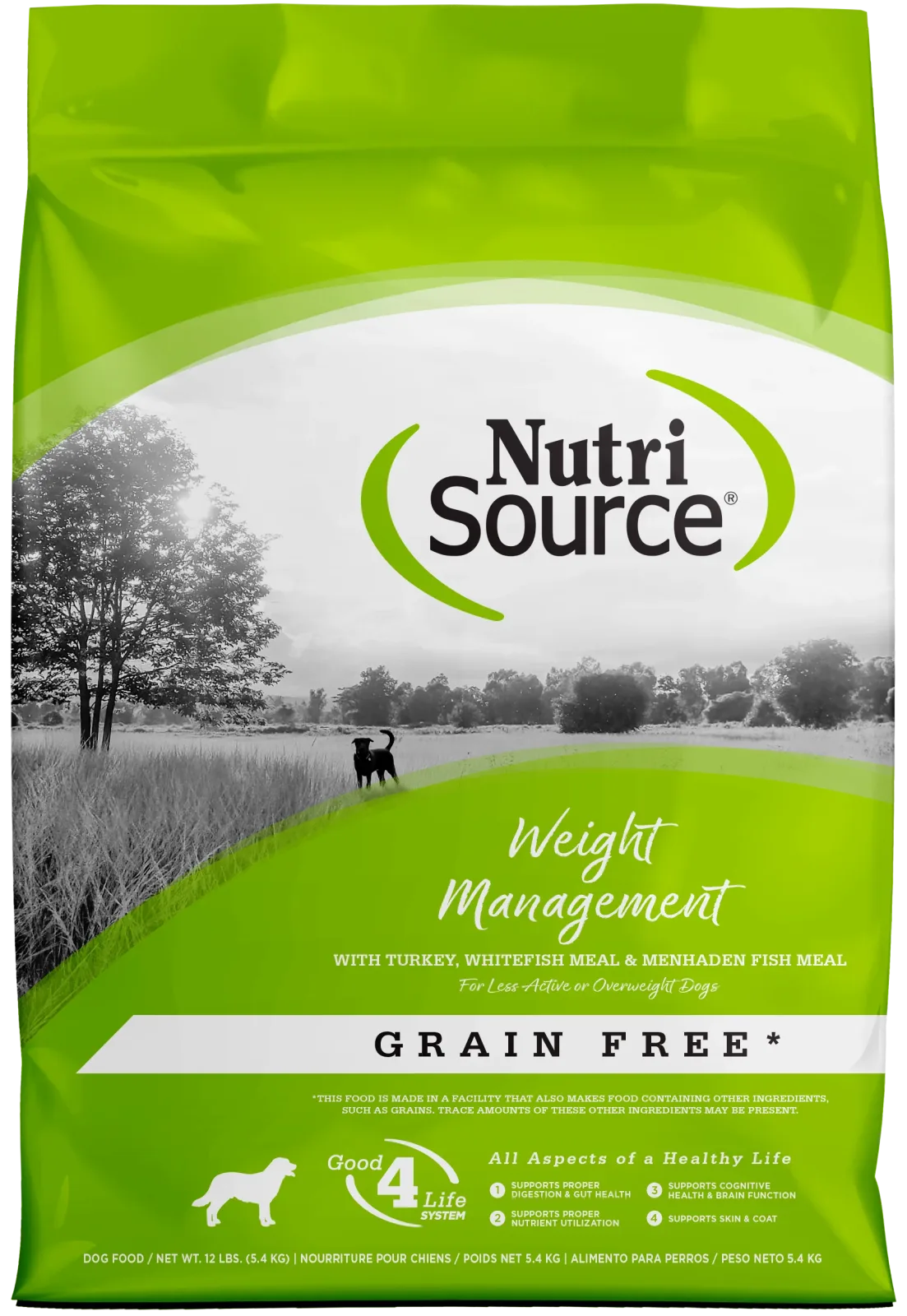 NutriSource Weight Management Grain Free Dry Dog Food Turkey 12 lb