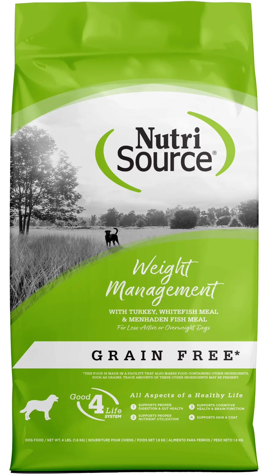 NutriSource Weight Management Grain Free Dry Dog Food Turkey 4 lb