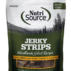 Nutrisource Woodlands Select Jerky Strips 90% Wild Boar, Turkey, & Salmon Grain Free Dog Treats