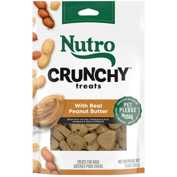 NUTRO Crunchy Dog Treats with Real Peanut Butter, 10 oz. Bag