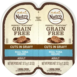 Nutro Products Perfect Portions Grain-Free Cuts in Gravy Adult Wet Cat Food Tuna, 2.6 oz each, Case of 24