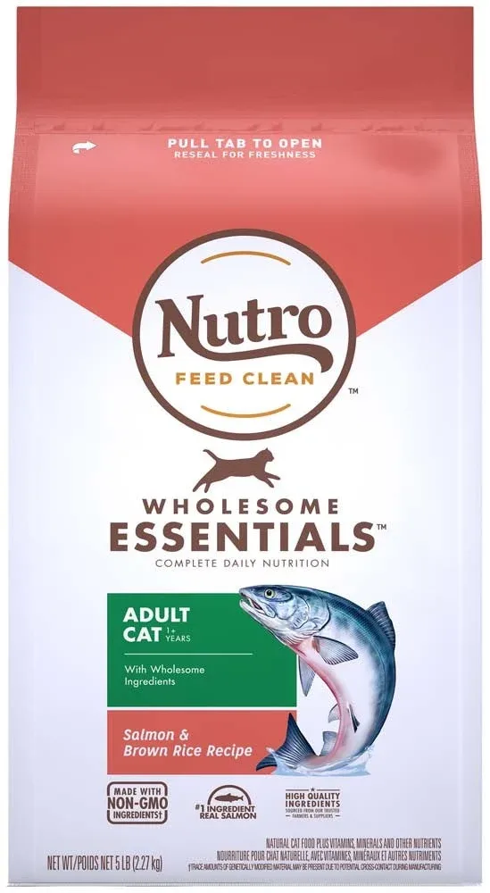 Nutro Products Wholesome Essentials Adult Dry Cat Food Salmon & Brown Rice 5 lb
