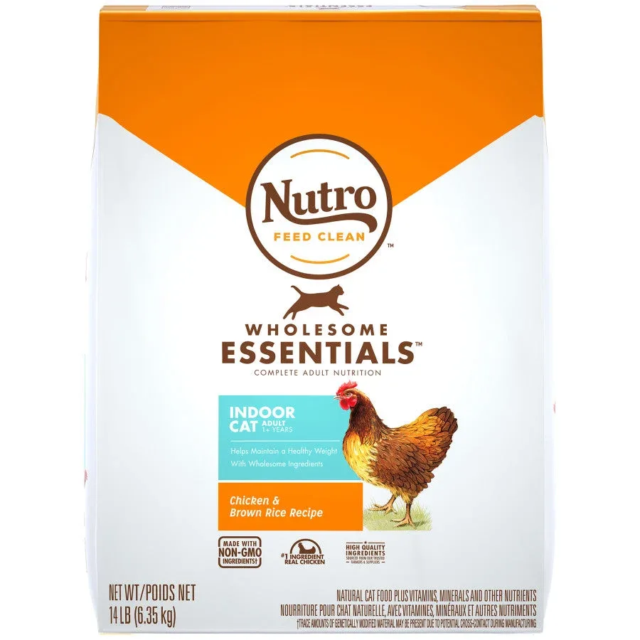 Nutro Products Wholesome Essentials Healthy Weight Indoor Adult Dry Cat Food Chicken & Brown Rice 14 lb - Image 2