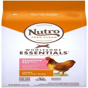 Nutro Products Wholesome Essentials Sensitive Adult Dry Cat Food Chicken, Rice & Peas 5 lb